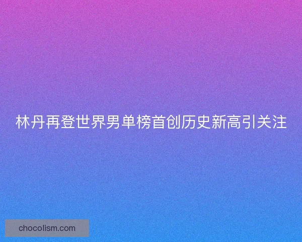 林丹再登世界男单榜首创历史新高引关注