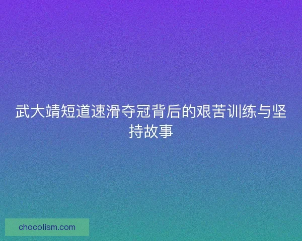 武大靖短道速滑夺冠背后的艰苦训练与坚持故事