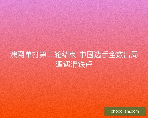 澳网单打第二轮结束 中国选手全数出局遭遇滑铁卢
